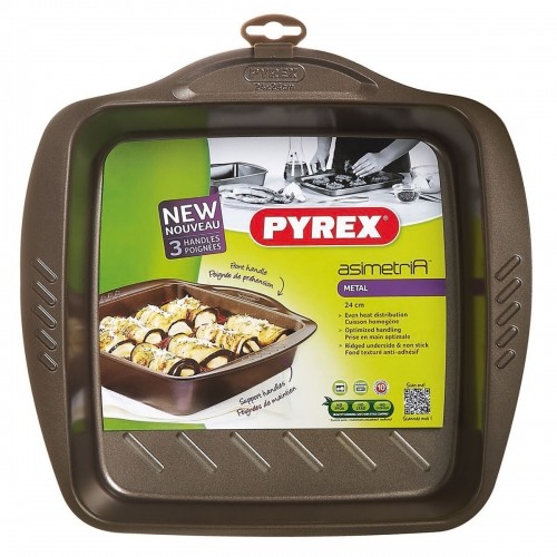 Oven Mould Pyrex Asimetria Squared Black Metal 24 x 24 cm (6 Units) image 2