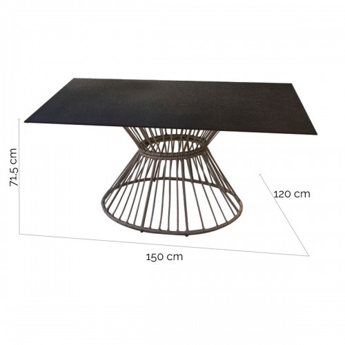 Dining Table Ariki 150 x 120 x 71,5 cm synthetic rattan Steel image 2