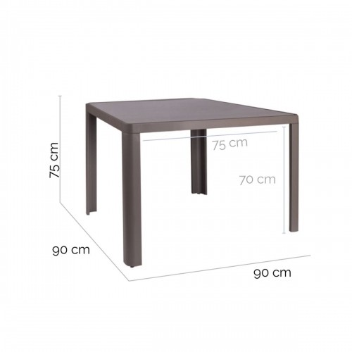 Bigbuy Home Pusdienu galds Stella 90 x 90 x 75 cm Pelēks Alumīnijs image 2