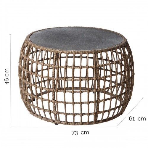 Centre Table Ariki Table Steel Rattan Tempered Glass synthetic rattan 73 x 61 x 46 cm image 2