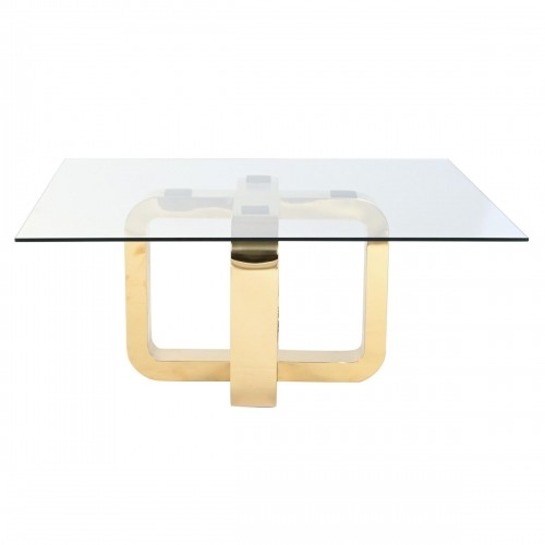Кофейный столик DKD Home Decor Позолоченный Сталь Каленое стекло 100 x 100 x 45 cm image 2