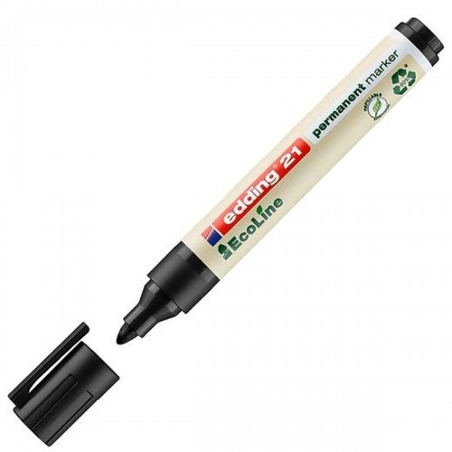 Постоянный маркер Edding 21 Ecoline 1,5-3 mm Чёрный (10 штук) image 2