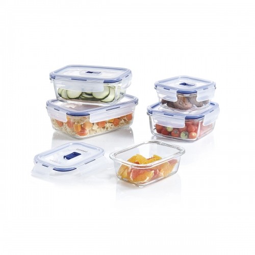 Hermetic Lunch Box Luminarc Pure Box Active 1,22 L Bicoloured Glass (6 Units) image 2