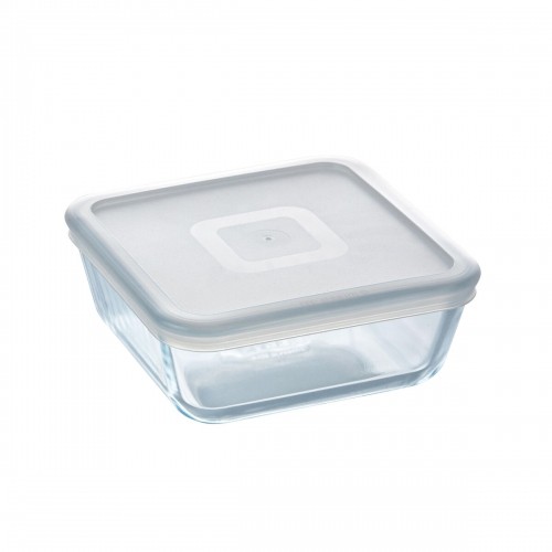 Квадратная коробочка для завтраков с крышкой Pyrex Cook & Freeze 850 ml 14 x 14 cm Прозрачный Силикон Cтекло (6 штук) image 2