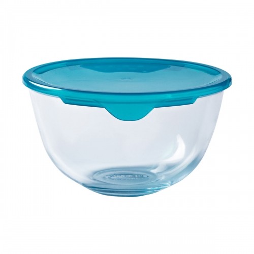 Круглая коробочка для завтраков с крышкой Pyrex Cook & Store Синий 2 L 22 x 22 x 11 cm Силикон Cтекло (3 штук) image 2