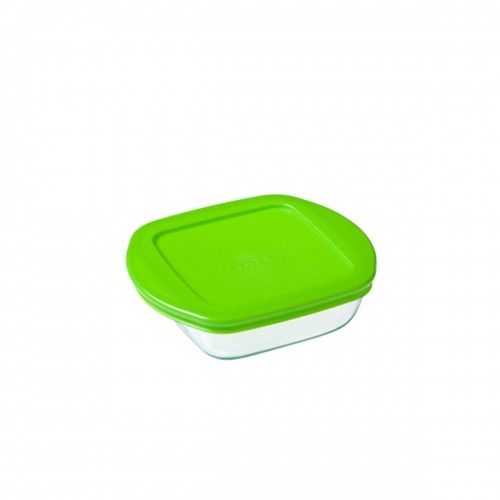 Square Lunch Box with Lid Pyrex Cook & Store Green 1 L 20 x 17 x 5,5 cm Silicone Glass (6 Units) image 2