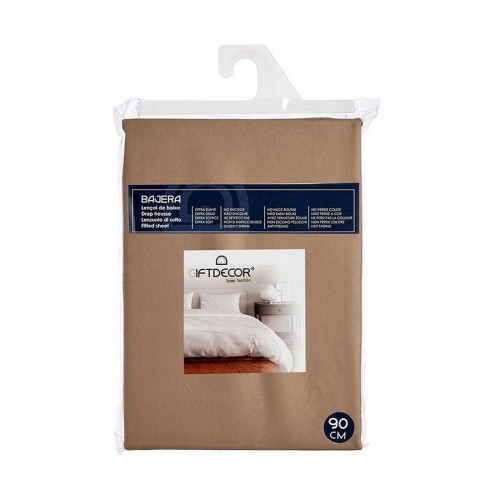 Fitted sheet 90 cm Brown (12 Units) image 2