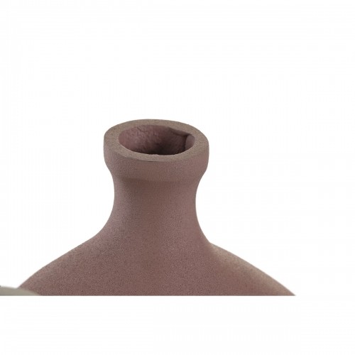 Vase DKD Home Decor 16 x 6 x 24 cm Beige Pink Aluminium (2 Units) image 2