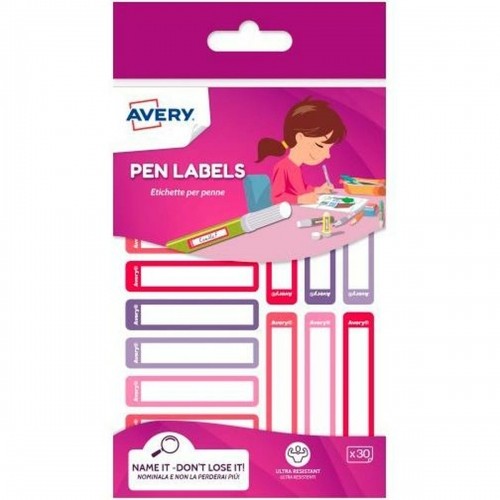 Adhesive labels Avery Pink Violet Polyethylene 50 x 10 mm (30 Units) image 2