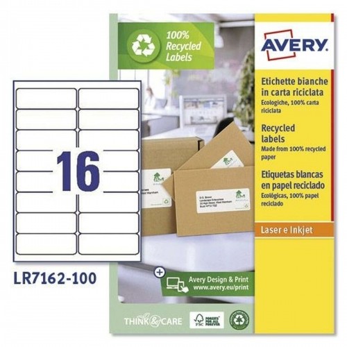 Этикетки для принтера Avery LR7162 99,1 x 33,9 mm Белый 100 Листья (5 штук) image 2
