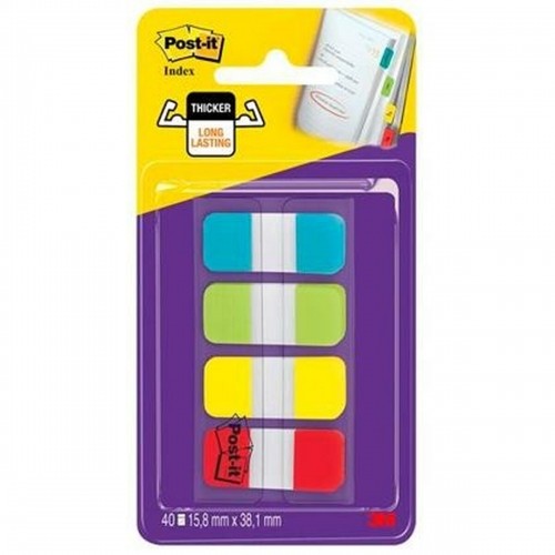 Set of Sticky Notes Post-it Index Multicolour 40 Sheets 15,8 x 38 mm (6 Units) image 2