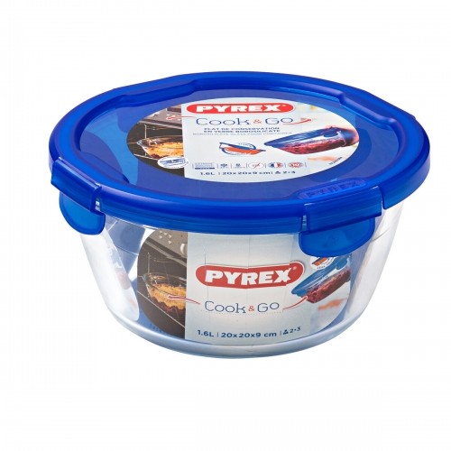 Hermetic Lunch Box Pyrex Cook&go 20 x 20 x 10,3 cm Blue 1,6 L Glass (6 Units) image 2