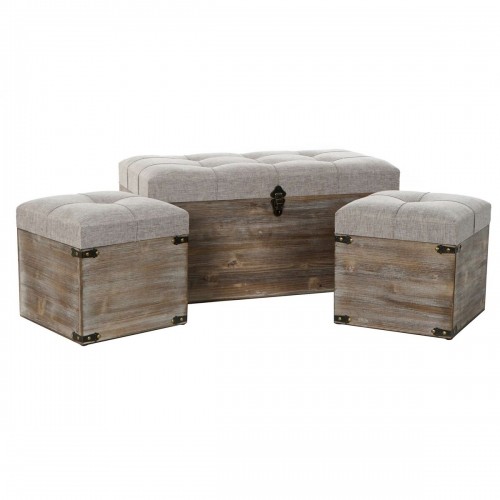 Set of Chests DKD Home Decor Beige Wood Brown Traditional 80 x 40 x 40 cm image 2