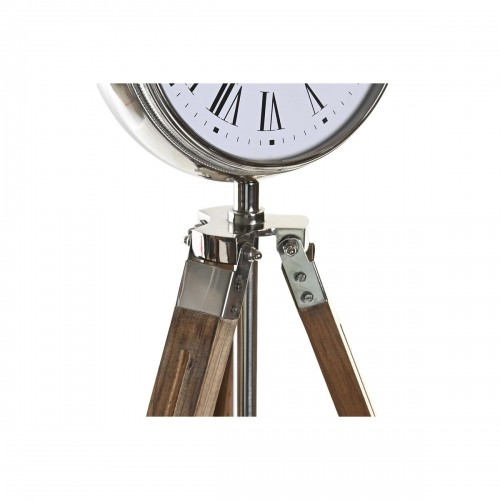 Настольные часы DKD Home Decor 22 x 40 x 80 cm Натуральный Серебристый Алюминий Трипод Древесина манго традиционный image 2