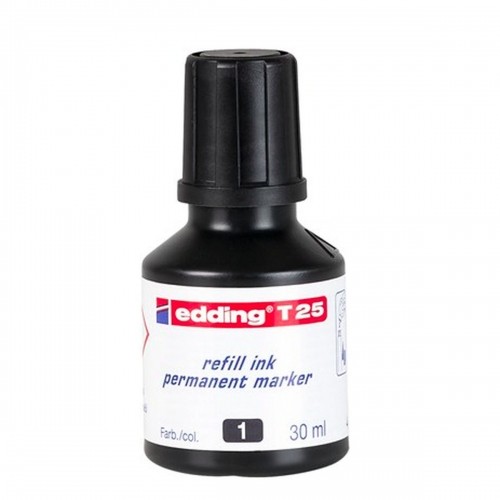 Refill ink Edding T25 Permanent Black 30 ml (10 Units) image 2