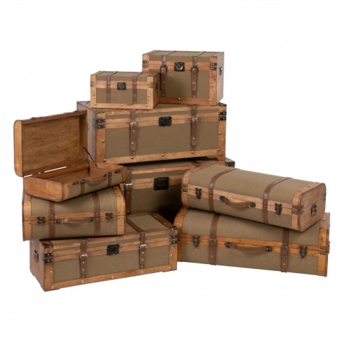 Set of Chests 45 x 30 x 29 cm Synthetic Fabric Wood (2 Pieces) image 2
