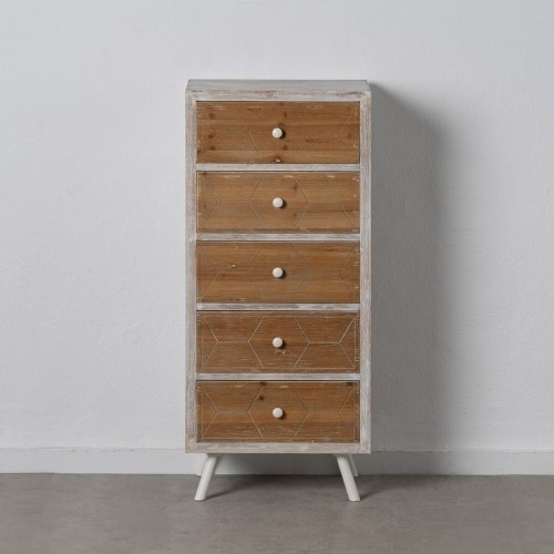 Chest of drawers COUNTRY 50 x 35 x 112 cm Natural White Fir wood MDF Wood image 2