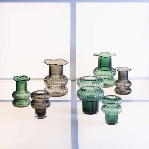 Vase Grey Glass 16,5 x 16,5 x 25 cm image 2