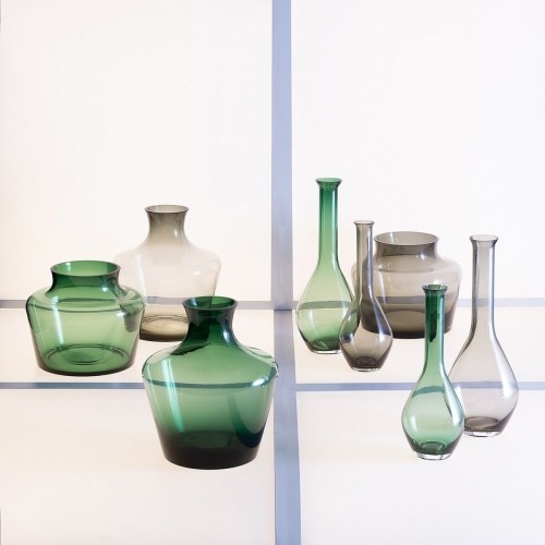 Vase Grey Glass 12 x 12 x 33 cm image 2