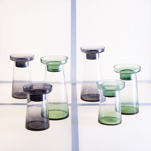 Candleholder 16,5 x 16,5 x 35 cm Green Glass image 2