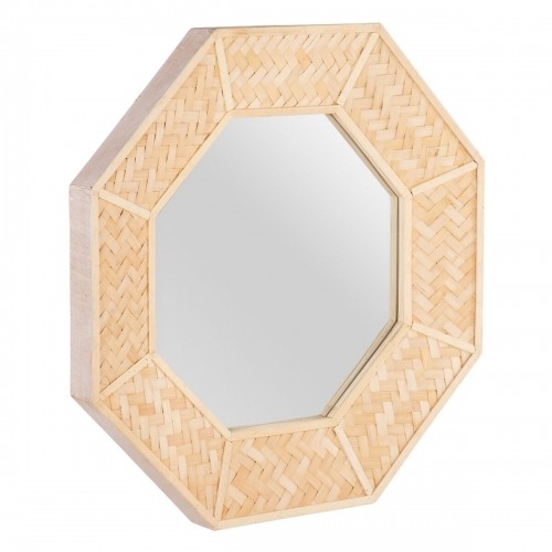 Wall mirror 81 x 6,5 x 81 cm Natural Bamboo image 2