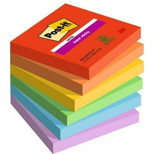 Стикеры для записей Post-it Super Sticky 76 x 76 mm Разноцветный (2 штук) image 2