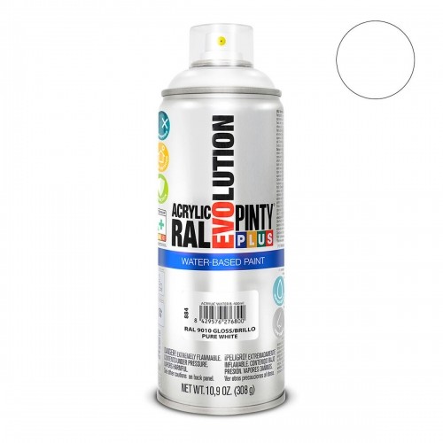 Spray paint Pintyplus Evolution RAL 9010 400 ml Water based Pure White image 2