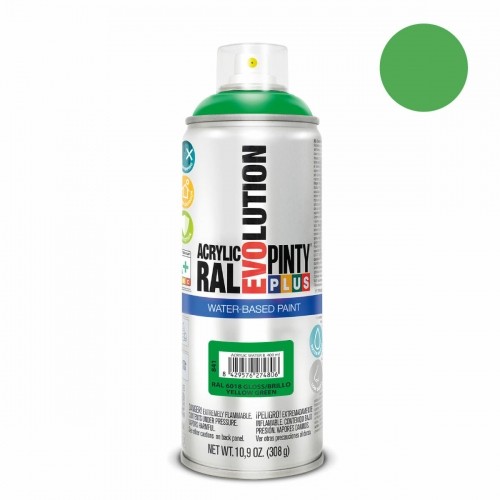 Spray paint Pintyplus Evolution RAL 6018 Water based Yellow Green 400 ml image 2