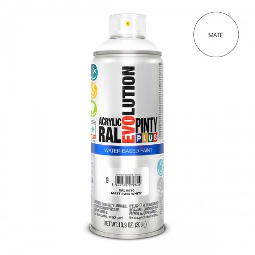 Spray paint Pintyplus Evolution RAL 9010 Matt Water based Pure White 400 ml image 2