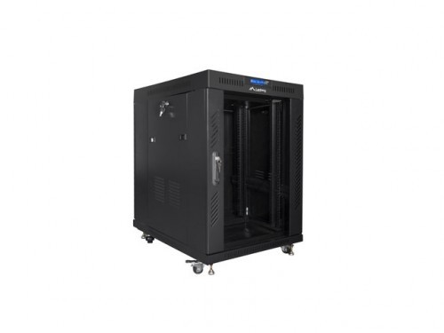 Lanberg Installation cabinet rack 19 15U 600x800 black, glass door lcd (flat pack) image 2