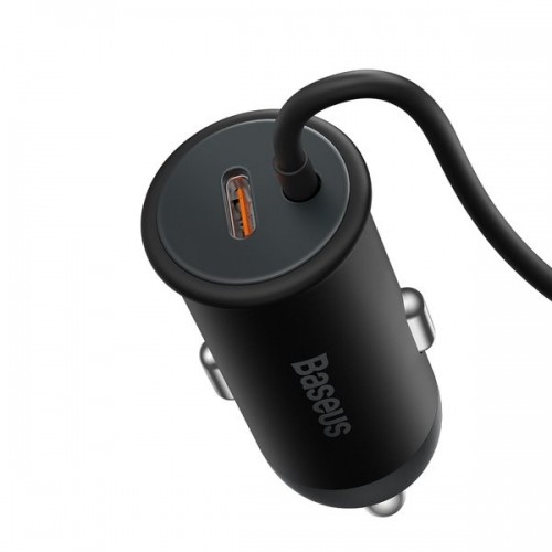Baseus CW01 Magnetic Car Holder with 15W Wireless Charging + 25W USB-C Car Charger Black image 2