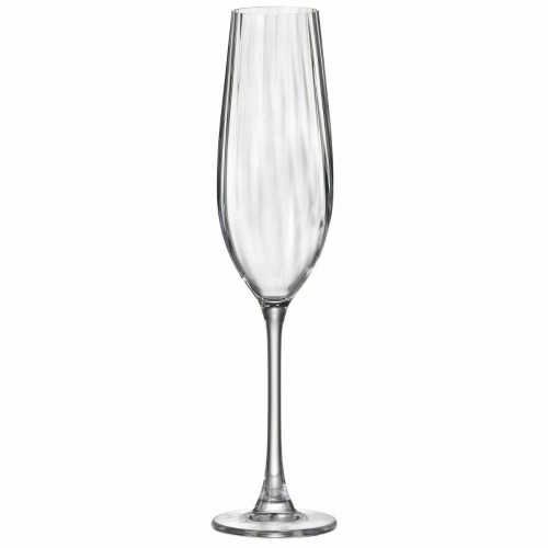 Champagne glass Bohemia Crystal Optic Transparent Glass 260 ml (6 Units) image 2