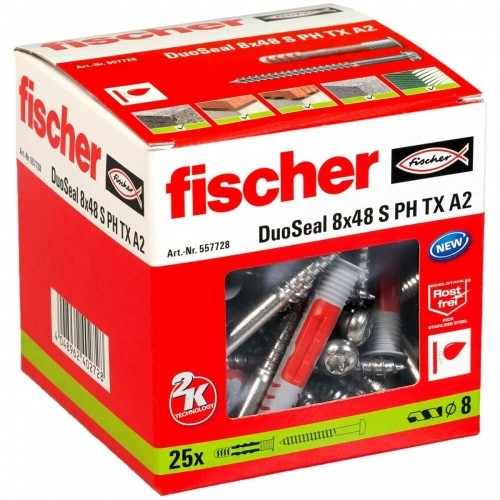 Wall plugs and screws Fischer DuoSeal 557728 S A2 Waterproofs Ø 8 x 48 mm image 2