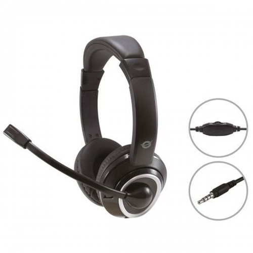 Headphones with Microphone Conceptronic POLONA02B Black image 2