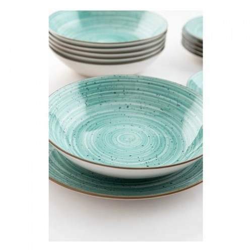 Dinnerware Set Quid Montreal Ceramic Turquoise Stoneware 18 Pieces image 2