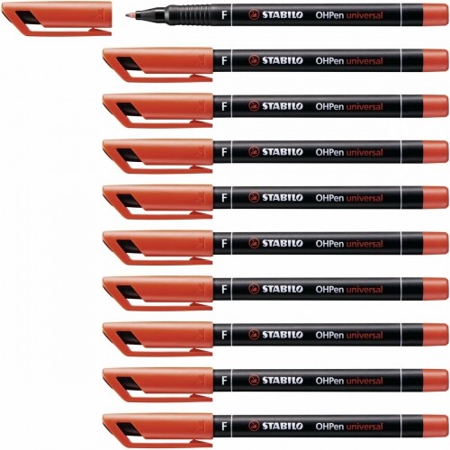 Permanent marker Stabilo OHPen Red 10 Pieces image 2