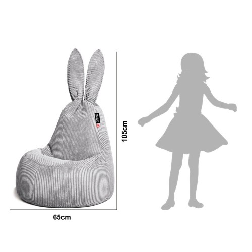 Qubo™ Mommy Rabbit Black Ears Avocado VELVET FIT пуф (кресло-мешок) image 2