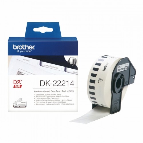 Continuous Thermal Paper Tape Brother DK-22214 12 x 30,48 mm White Black Black/White image 2