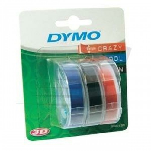 Laminated Tape for Labelling Machines Dymo 9 mm x 3 m Red Black Blue (5 Units) image 2