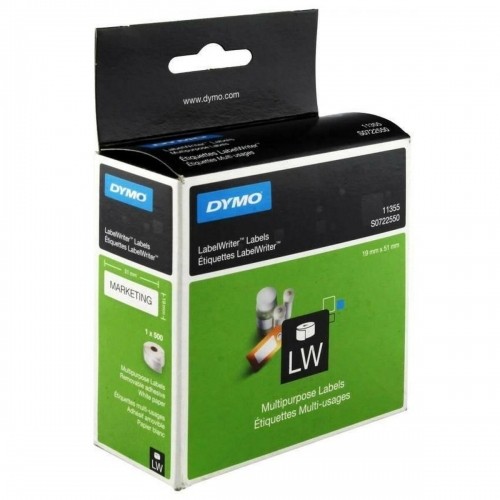 Roll of Labels Dymo LW11355 19 x 51 mm White Black (6 Units) image 2