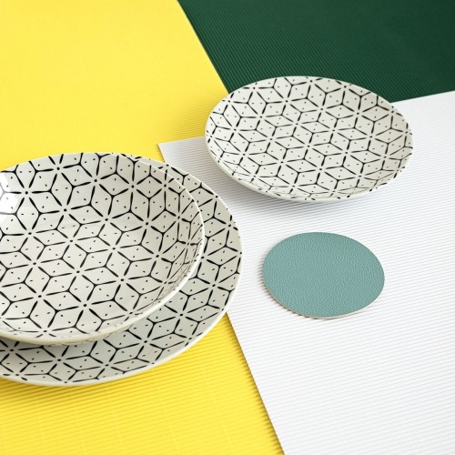 Dinnerware Set Quid Creativa Ceramic White/Black 18 Pieces image 2
