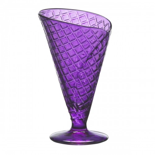 Ice Cream and Milk Shake Glass Gelato Violet Glass 210 ml (6 Units) image 2