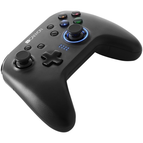 CANYON GP-W3 2.4G Wireless Controller with built-in 600mah battery, 1M Type-C charging cable ,6 axis motion sensor support nintendo switch ,android,PC X-input/D-input,ps3,normal size dongle,black image 2