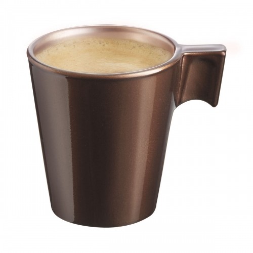 Mug Luminarc Flashy Brown 80 ml Glass (24 Units) image 2