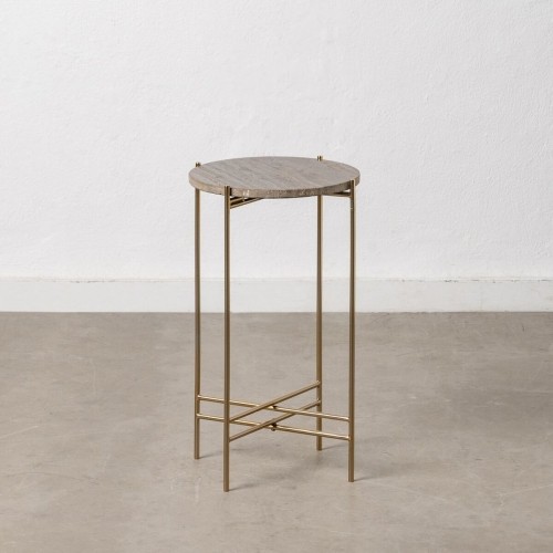 Side table 32 x 32 x 54,5 cm Brown Marble Iron image 2