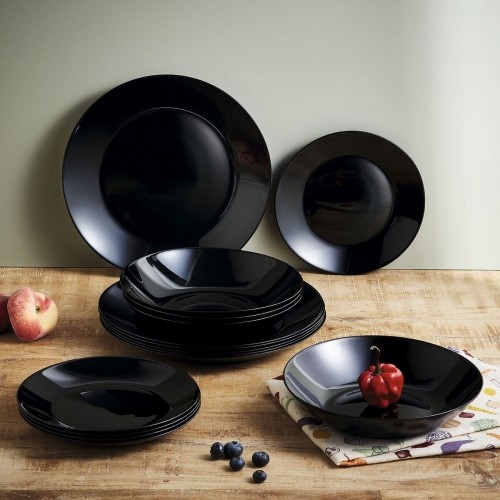 Dinnerware Set Arcopal Zelie Black 12 Pieces image 2