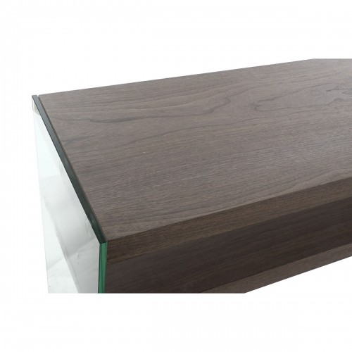 Вспомогательный стол DKD Home Decor Стеклянный Коричневый Прозрачный Oрех 160 x 45 x 80 cm Деревянный MDF image 2