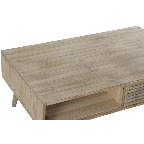 Table DKD Home Decor 99 x 59 x 38 cm Fir Natural Aluminium image 2