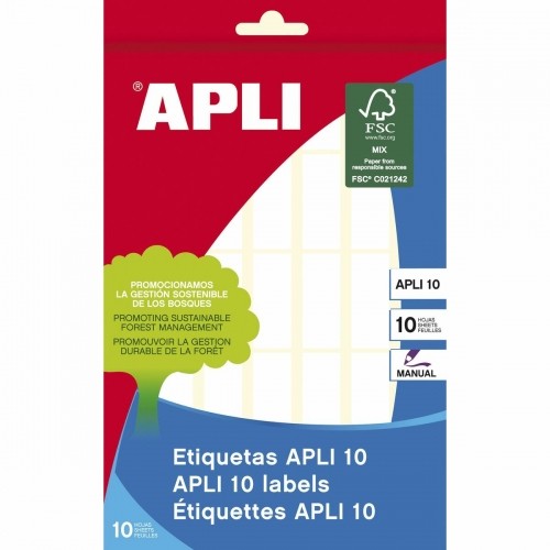 Adhesive labels Apli APLI 10 White Paper 10 Sheets 12 x 30 mm (10 Units) image 2