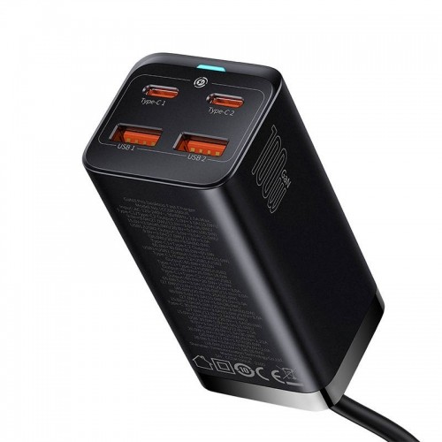 Baseus GaN3 Pro 2xUSB-C + 2xUSB wall charger, 100W (black) image 2